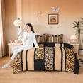 thumbnail image 5 of Erosebridal Girls Woman Leopard 7-Piece Bedding Comforter Set,Wild Animal Cheetah Print King Bedding Sets For Kids,Reversible Black, 5 of 7