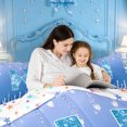 thumbnail image 5 of meiyoeat Ice Sequin Print Monogram 7 Pieces Full Size Bedding Sets,Blue Bow Initial Aesthetic Full Size Bed in a Bag For Girl,Colorful Stars Reversible, 5 of 7