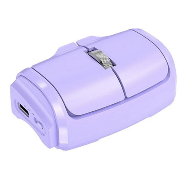 TFixol Wireless Dual-Mode Bluetooth 5.0 & 2.4G Finger Mouse with Built-In Battery, Compact Design, 1000DPI, Ergonomic for Laptop, Travel-Friendly, Purple