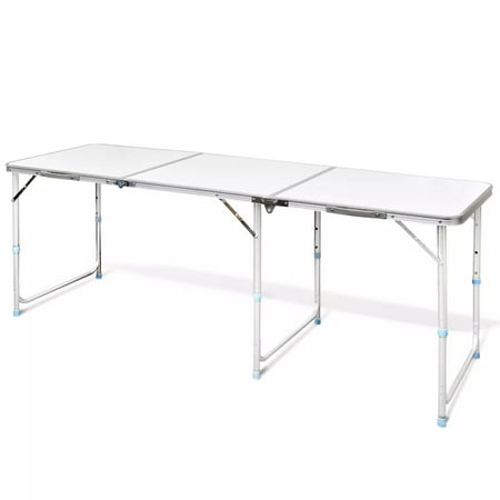 2019 New Outdoor Foldable Table Aluminum Height Adjustable Folding Camping Picnic BBQ Portable