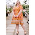 thumbnail image 4 of ABPHQTO Mini vestido con escote en V profundo floral de talla grande naranja para mujer, 4 of 5