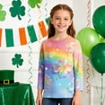 thumbnail image 2 of Tauxra Chandail de la Saint-Patrick pour Adultes, T-Shirt à Manches 3/4 Imprimé Col Rond, T-Shirt Graphique Trèfle Décontracté à Manches Longues pour Activités Festives, 2 of 6