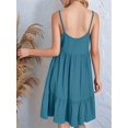 thumbnail image 2 of Women'S Summer Dress 2025 Spaghetti Strap Sleeveless V Neck Casual Swing Sundress  Blue XXXL, 2 of 5