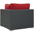 thumbnail image 3 of Lounge Corner Chair, Red, Stainless Metal, Outdoor Patio Balcony Cafe Bistro Garden Hospitality Restaurant, Modern Contemporary HB32747, 3 of 3