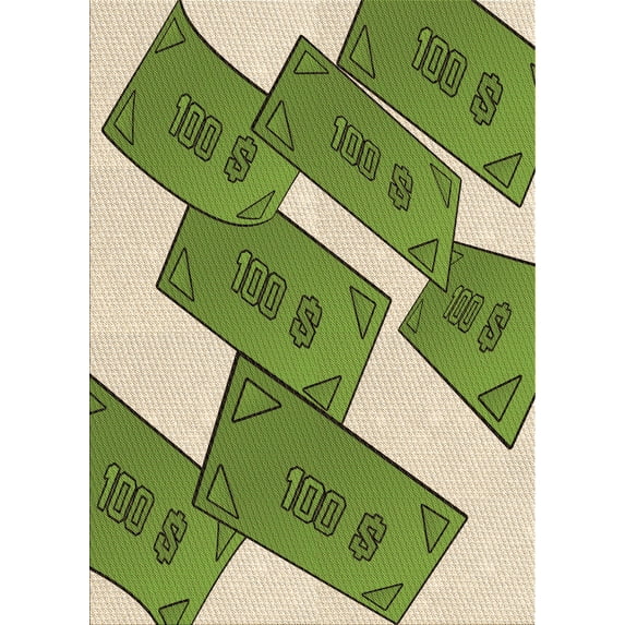 Ahgly Company Indoor Rectangle Patterned Slime Green Area Rugs, 7' x 10'