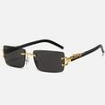 thumbnail image 3 of Typpkmm Fashion Rectangular Sunglasses Men Women Cheetah Brand Designer Rimless Cool Vacation Sun Glasses, 3 of 7