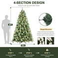 thumbnail image 3 of Mayhihi 8ft Pine Prelit Christmas Tree, Premium Frosted Pre-Decorated Artificial Holiday Decor, 3 of 9