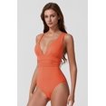 thumbnail image 3 of Womens Sexy V Neck One Piece Bathing Suit Cross Back Swimsuit High Waist Monokini, 3 of 12