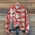 thumbnail image 3 of Women's Funny Christmas Sweater Round Neck Christmas Print Knitted Top for Ugly Christmas Party and Holiday Wear,Red,L, 3 of 3