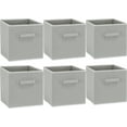 SimpleHouseware 6 Pack Foldable Cube Storage Bin Organizer Boxes, Grey