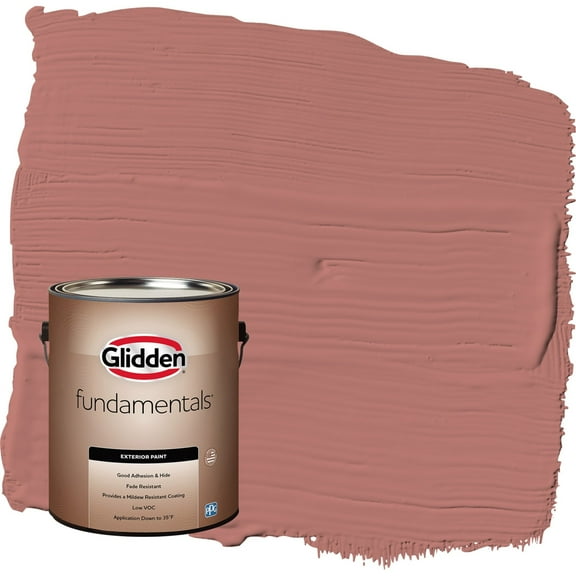 Glidden Fundamentals Earth Rose / Red Satin Exterior Paint, 1 Gallon