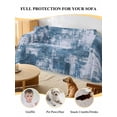 thumbnail image 4 of Modern Blue Couch Cover for 2 Cushion Couch, Vintage Abstract Art Contemporary Washable Love Seat Sofa Covers Slipcover, Throw Sofa Covers for Pets, Furniture Protector 71"x102", 4 of 9