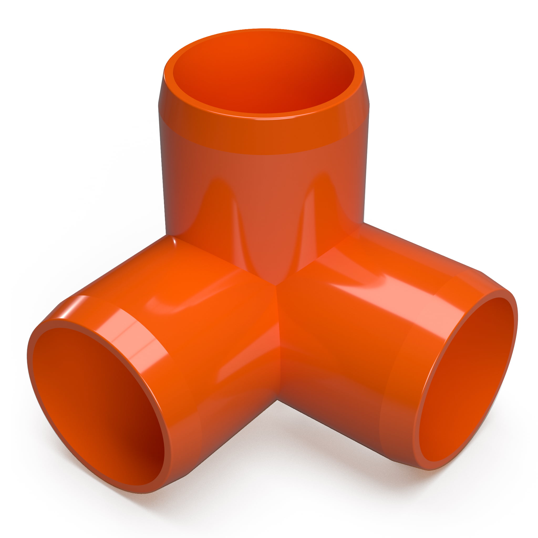 Orange Pack of 4 1 Size FORMUFIT F0013WE-OR-4 3-Way Elbow PVC Fitting Furniture Grade 