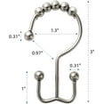 thumbnail image 3 of Shower Curtain Hooks, Shower Curtain Rings Rust Proof Metal Double Glide Shower Hooks Rings for Bathroom Shower Rods Curtains, Set of 12 Hooks - Black, 3 of 5