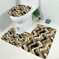 thumbnail image 2 of Black Gold White Marble Pattern Bathroom Rugs Sets 3 Piece,Toilet Cover Set,Absorbent Non Slip Bathroom Mats Sets with U-Shaped Contour Rug Toilet Rug Set, 2 of 5
