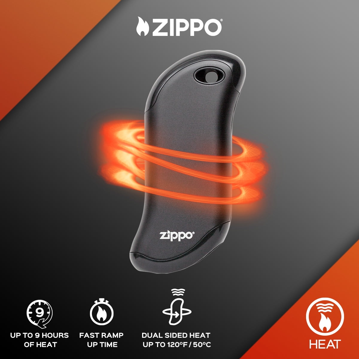 Zippo Black HeatBank 9s Rechargeable Hand Warmer