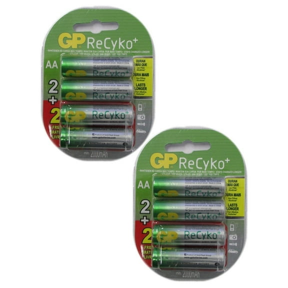 GP Recyko AA Rechargeable Batteries 2 Packs of 4 Batteries