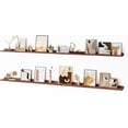 thumbnail image 4 of Picture Ledge Shelf, Floating Shelves Set of , Large Nursery Book Shelves for Toys Storage, Bookshelf Wall Mounted for Wall Decor Books Photo Frames, Walnut, 4 of 6