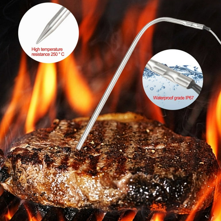 GAISTEN Digital Thermometer Oven Grilling Safe, Dual Probes Cooking  Thermometer with Alarm Function Backlight for Meat, Food, Liquid, Smoking,  Frying