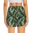 thumbnail image 4 of Uemuo Tropical Palm Leaves1 Pattern Women's Athletic Shorts High Waisted Running Shorts with Liner Pockets Gym Elastic Workout Shorts-XX-Large, 4 of 9
