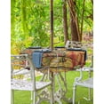 thumbnail image 3 of Fsddascl Hello Fall Outdoor Tablecloth - 54 Inch Round Dining Table Cover, Orange Pumpkins Birds Vintage Thanksgiving Waterproof Outdoor Table Cloth with Umbrella Hole & Zipper for Picnic/Patio, 3 of 7