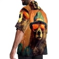 thumbnail image 3 of Vintage Bear Men's Short Sleeve Printed Button Down Beach, Casual, Poplin Shirts for Summer Vacation, 3 of 6