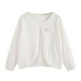 thumbnail image 2 of Children's Solid Color Round Neck Long Sleeve Knitted Cardigan (4-16Y) - Medium Large Casual Comfortable Jacket, Limited Time Offer, 2 of 3