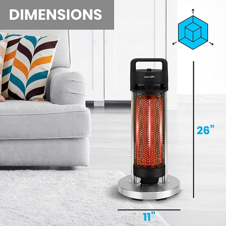 SereneLife Electric Patio Heater - Portable Indoor/Outdoor Heater with 360  Degree Tip-over Safety Switch - Walmart.com