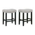 thumbnail image 2 of WestinTrends Lenox 24" upholstered nail head bar counter stools (Set Of 2), Black/Gray, 2 of 8