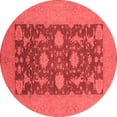 thumbnail image 1 of Ahgly Company Indoor Round Oriental Red Industrial Area Rugs, 8' Round, 1 of 4