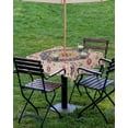 thumbnail image 4 of Outdoor Tablecloth with Umbrella Hole for Patio/Picnic/Party/Camping, Boho Southwest Waterproof Table Cloth Square Cover Washable, Vintage Country Ethnic Nation Motifs 60"x 60", 4 of 7