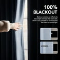 thumbnail image 3 of 100% Blackout Curtains – Linen Blend, Thermal Insulated, Noise-Reducing Drapes – Grommet & Back Tab Window Panels – Light Blocking & Privacy Protection – 2 Panels, Baby Blue, 52W x 96L Inch, 3 of 14