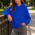 thumbnail image 5 of Eltusu Girls Cotton Hoodies, Pullover Long SLeeeve Spring Fall Comfort Hooded Sweatshirts Blue Size 5-6 T, 5 of 8