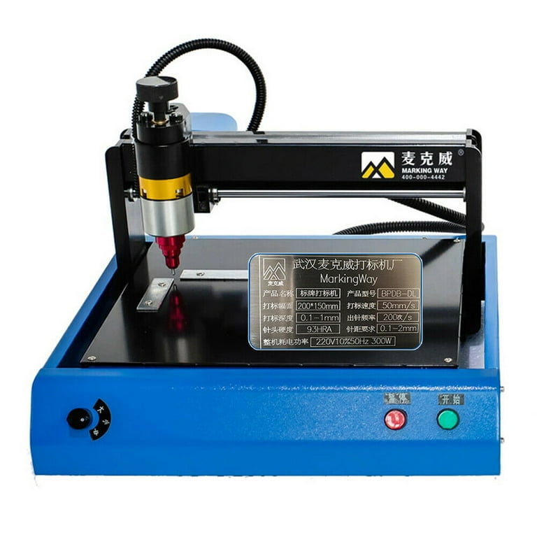 ZhdnBhnos 400W 110V Electric Metal Marking Machine Steel Plate Dog Tag  Nameplate Engraving Machine Portable 200x150mm 