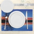 thumbnail image 3 of Ambesonne Panorama Place Mats Set of 4, Night Scenery, Standard Size, Blue Orange, 3 of 6
