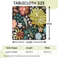 thumbnail image 2 of Pioneer Flower Floral Print Pattern Square Fitted Tablecloth with Elastic Edge,Square Table Cover,Washable Elastic Table Cover for Home Kitchen Party Decor 36"x36", 2 of 6