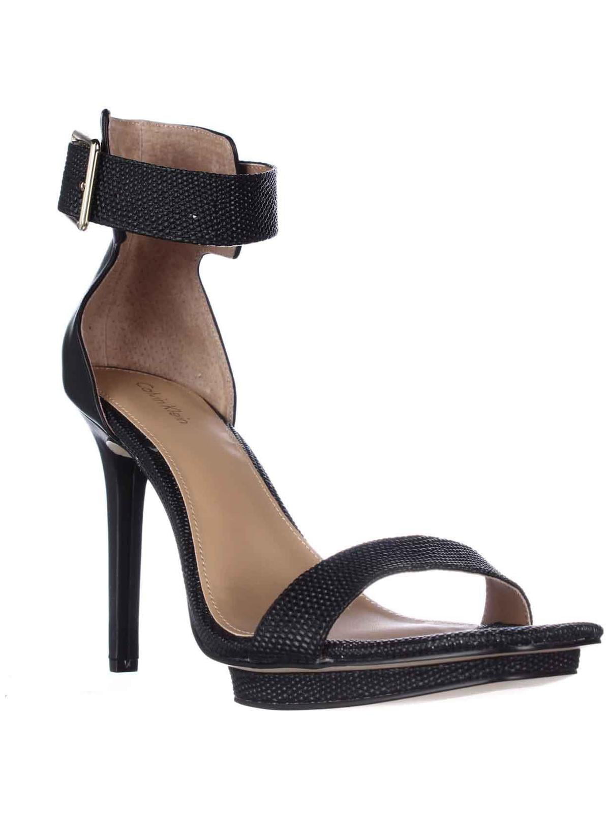 Humiliate In the name Exercise Womens Calvin Klein Vable Ankle-Strap Square Toe Platform Sandals, Black -  Walmart.com