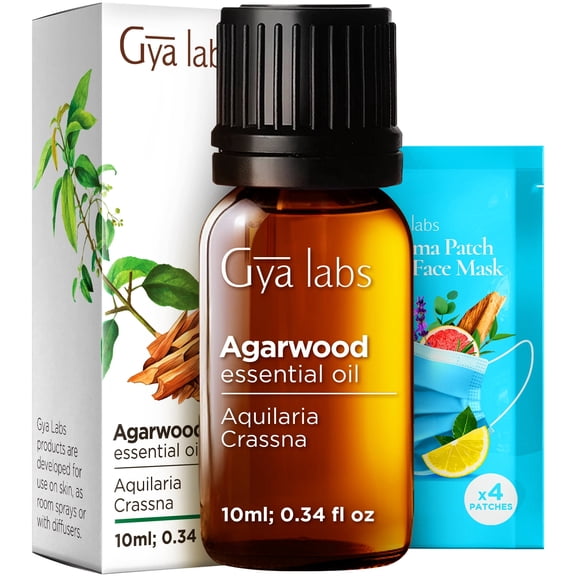 Gya Labs Agarwood Essential Oil - 0.34 fl oz - for Hair, Skin, Diffuser, Aromatherapy & DIY Candle Making Scent