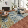 thumbnail image 3 of Addison Rugs Indoor/ Outdoor Accord Modern Brushstrokes Polyester Washable Rug New 3' x 5' - Navy Gold Grey, 3 of 5