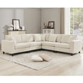 thumbnail image 4 of 5 Seat Living Room Sectional, L Shaped Beige Corduroy With Deep Upholstered Sectional , Shaped, For, 4 of 4