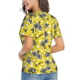 thumbnail image 3 of Xecao Honeybee for Women's V-Neck T-Shirts-Elegant Half-Sleeve Tops Perfect for Summer-XX-Large, 3 of 5