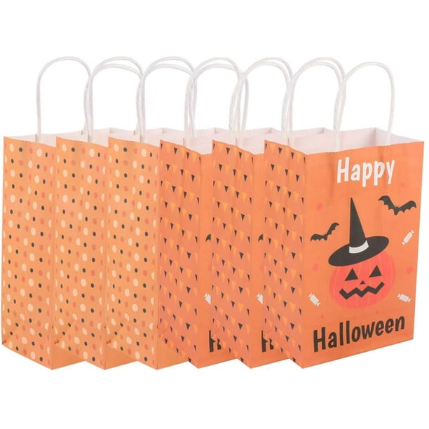 6PCS Halloween Paper Bags, Halloween Trick or Treat Bags, Candy