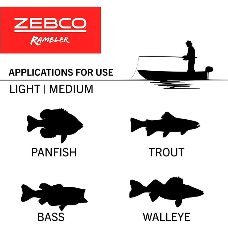 Zebco Kids Rambler Spinning Reel and Fishing Rod Combo, 5-Foot 3-Inch  2-Piece Rod, Seafoam/Black
