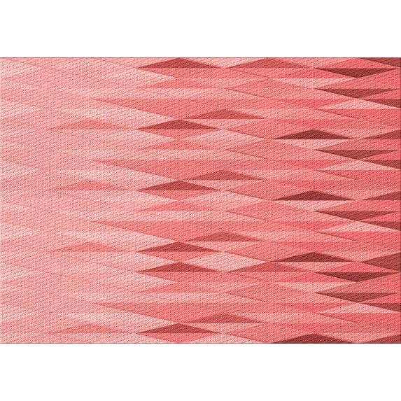Ahgly Company Machine Washable Indoor Rectangle Transitional Light Salmon Pink Area Rugs, 2' x 5'
