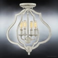 thumbnail image 3 of Luxury Art Deco Indoor Ceiling Light, 15.50''H x 15.00''W, with Moroccan Style Elements, Tudor Design, Burnished White Finish and Open Steel Frame, UQL4131, 3 of 8