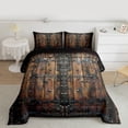 thumbnail image 2 of Homewish Rustic Farmhouse Cabin 3 Pieces Queen Comforter Set for Teens Adults,Old Barn Door Ultra Soft Bedding Sets,Black Brown Bedding Comforter Set Breathable,Lightweight Room Decor,Reversible, 2 of 8