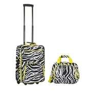 Rockland F102-LIME ZEBRA 2 Pc Lime Zebra Luggage Set 19 in. Upright & 12 in. Tote - Polyester