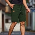 thumbnail image 5 of EOYWHK Mens Drawstring Shorts with Pockets Drawstring Mens Elastic Waist Shorts Soft Lightweight Breathable Active Shorts for Men Army Green, Size L, 5 of 8