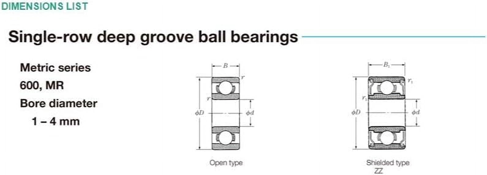 MR31 681/1.5K Single Row Deep Groove Bearing ABEC-1 Miniature Ball Bearings 681W1.5 ML1003 L-310W51 681/1.5 10PCS 1 * 3 * 1.5 mm
