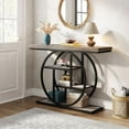 thumbnail image 5 of Tribesigns 41.3" Industrial 4-Tier Console Table: Sofa Table with Circle Base, Gray, 5 of 8